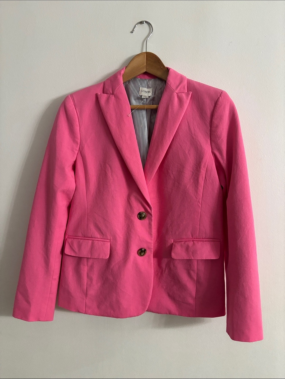 J. Crew Bright Pink Classic Two-Button Blazer